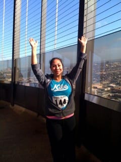 Me at the top of the San Antonio tower climb