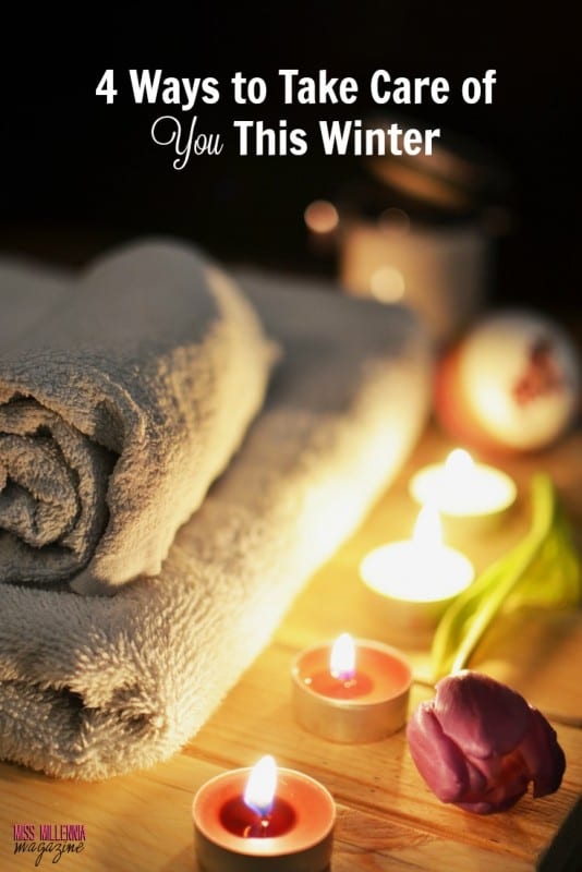 towels, candles, and flower to take care of you