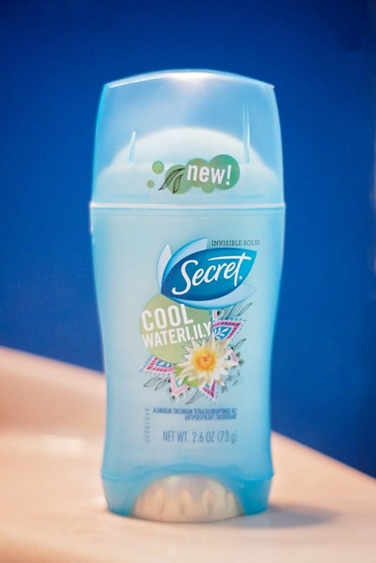 can of Secret deodorant used to stay fresh